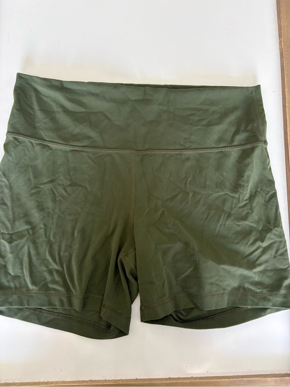 Aritzia Olive Green High-Rise Bike Shorts